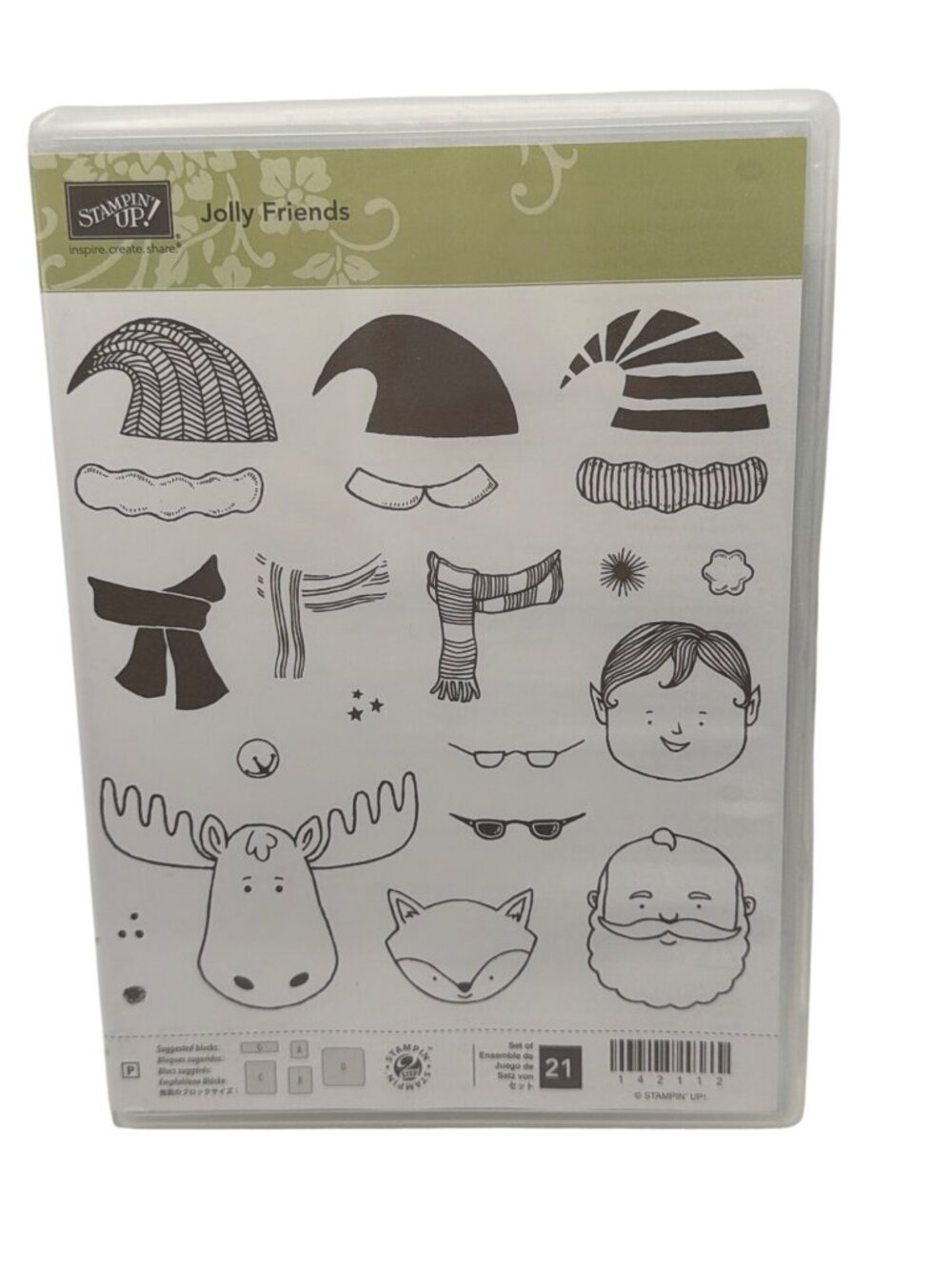 Stampin Up! Jolly Friends Photopolymer Stamp Set 21 Stamps Holiday Designs For D